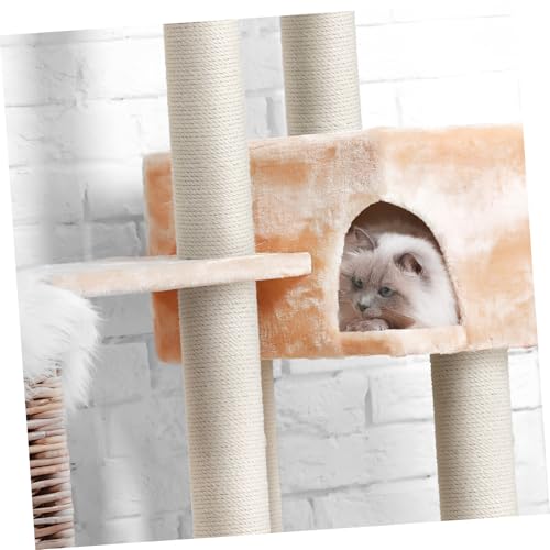 ORFOFE 2 Stück Teiliges Katzenkratzpfosten Weißem Sisal Robust und Kratzfest für Katzenklettergerüste Schützt Möbel Fördert Gesunde Krallenpflege und Aktives Kratzverhalten von ORFOFE