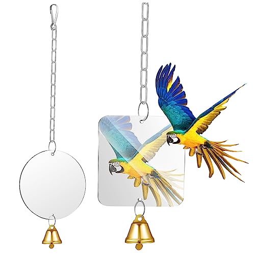 ORFOFE 2Stücke Vogel Spiegelspielzeug mit Glocke Hängendes für Papageien und Sittiche für Käfige ORFOFE 2Stücke Vogel Spiegelspielzeug mit Glocke Hängendes für Papageien und Sittiche für Käfige von ORFOFE