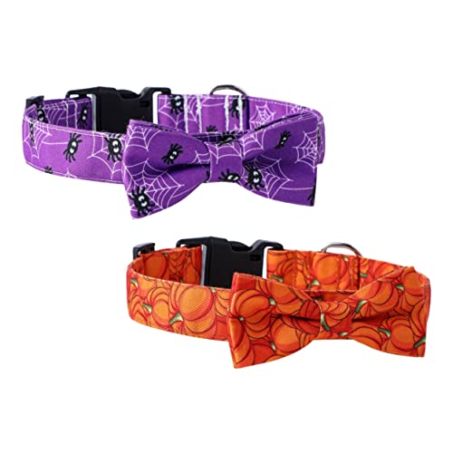 ORFOFE Halloween Haustier 2PCS Hundehalsband Schmetterling Schleife Weich Verstellbarer Halsgurt für Haustier Halloween Zubehör von ORFOFE