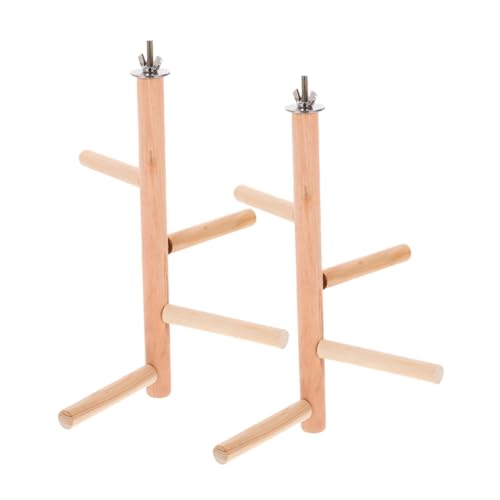 ORFOFE 2 Stücke Holz Vogel Barsch Stehen Plattform Für Käfig Spielzeug Vogel Zubehör Set Papagei Fink Ara von ORFOFE