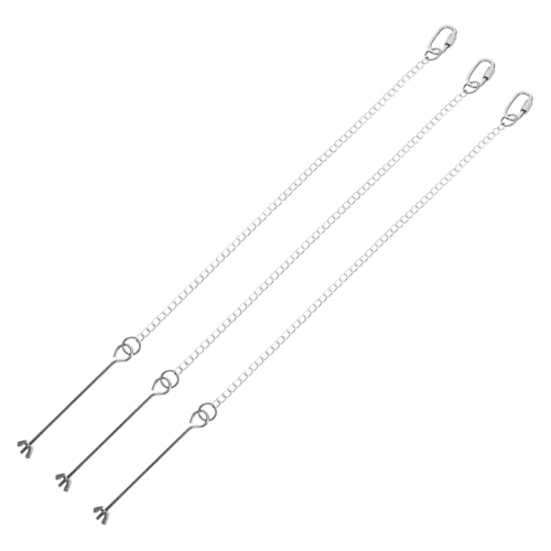 ORFOFE 3 Stück Edelstahl Vogel Futterspender Hängend Parrot Fruit Holder für Papageien Wellensittiche Kleine Vögel Rost Haustier Obst Gemüse Halter mit Kette für Käfige und Außenbereich von ORFOFE