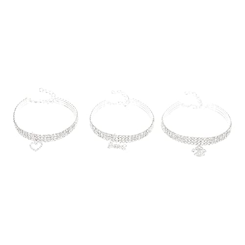ORFOFE 3-teiliges Hundehalsband mit silbernen Kristallen und Herz- elastisch dehnbar Haustier-Schmuckset angenehm zu tragen langlebig leicht zu reinigen ORFOFE 3-teiliges Hundehalsband mit silbernen Kristallen und Herz- elastisch dehnbar Haustier-Schmuckset angenehm zu tragen langlebig leicht zu reinigen von ORFOFE