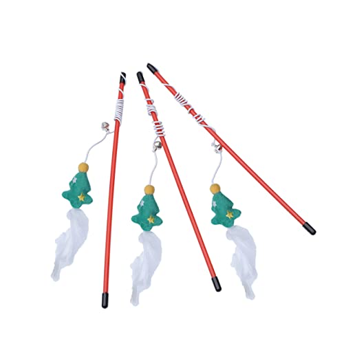 Weihnachtsspielzeug für Katzen 3er-Pack Weihnachtsstäbchen für Katzen interaktives Katzen-Teasing-Stäbchen Haustier-Trainingsstab Weihnachtsspielzeug für Katzen 3er-Pack Weihnachtsstäbchen für Katzen interaktives Katzen-Teasing-Stäbchen Haustier-Trainingsstab von ORFOFE