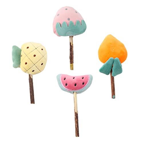 ORFOFE 4 Stück Bissfestes Katzenspielzeug Katze Molar Stick Katze spielt interaktives Spielzeug outdoorspielzeug Catnip Beißspielzeug für Katzen Katzenminze-Spielzeug für Haustiere Plüsch von ORFOFE