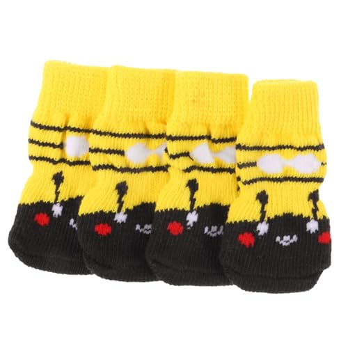 ORFOFE 4 Stück Warme Haustier-socken Hundesocken Aus Baumwolle Leicht Anzuziehen Für Welpen Und Hunde ORFOFE 4 Stück Warme Haustier-socken Hundesocken Aus Baumwolle Leicht Anzuziehen Für Welpen Und Hunde von ORFOFE