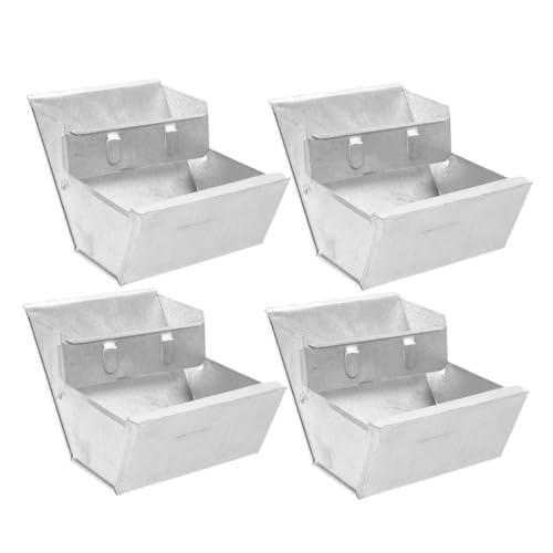 ORFOFE 4 Stück Kaninchen -Fütterungsbox Bunny Pet Feeder Hängende Hühnerfutter -Trog hängender Futtertrog futterspender für Kaninchen Vogelfutterschalen Geflügeleimer Eisen Silber von ORFOFE