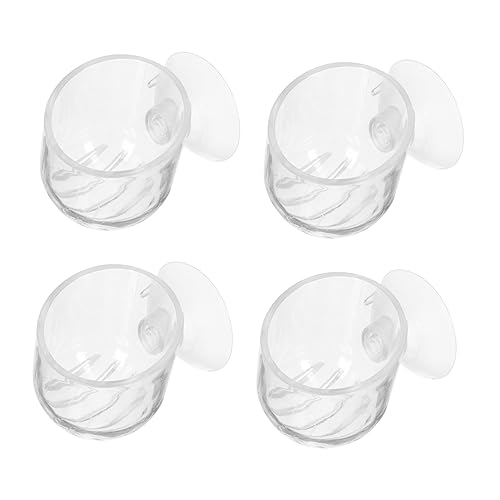 ORFOFE 4PCs Aquarium Pflanzen Tassen Acryl Fisch Feeder Tassen für Aquarium und für Lagerung von ORFOFE
