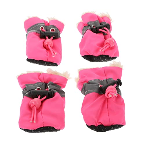 ORFOFE 4pcs Hund Booties Haustier Schuhe Warme Schuhe Reflektierende Katze Hund Outdoor Schuhe von ORFOFE