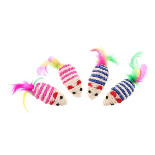 ORFOFE 4 Stück Simulationsmaus Und Katzenspielzeug Katzenminze Für Innenkatzen Cartoon Mäuse Mausspielzeug Für Katzen Kätzchen Beißspielzeug Sisalkatze ORFOFE 4 Stück Simulationsmaus Und Katzenspielzeug Katzenminze Für Innenkatzen Cartoon Mäuse Mausspielzeug Für Katzen Kätzchen Beißspielzeug Sisalkatze von ORFOFE