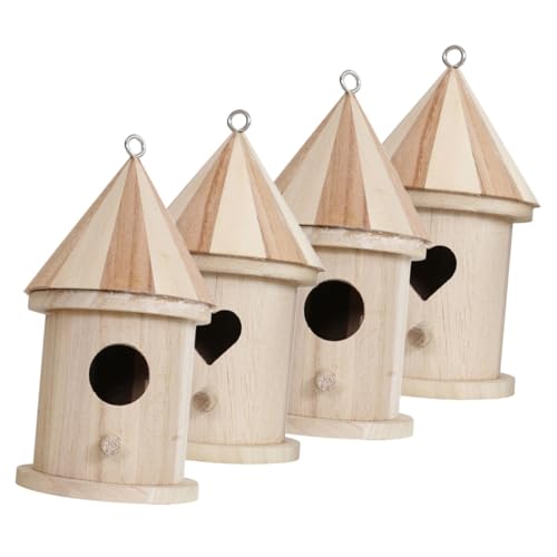 ORFOFE 4 Stück Teiliges DIY Holz Vogelhaus zum Bemalen Dekoratives Vogelhaus mit Herz Rundtür Nistkasten Bausatz für Bastelfans ORFOFE 4 Stück Teiliges DIY Holz Vogelhaus zum Bemalen Dekoratives Vogelhaus mit Herz Rundtür Nistkasten Bausatz für Bastelfans von ORFOFE