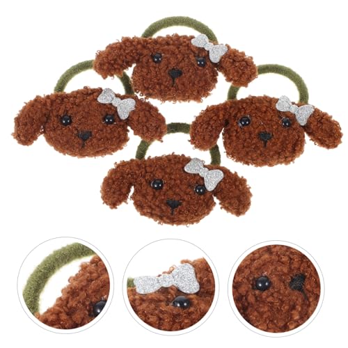 ORFOFE 4 Stück Teiliges Hund Haarbänder für Kleine Hunde Welpen Schonende Haargummis in Kaffee Leichtes Modisches Haustierhaarschmuck für Party Alltag Halloween und Fotoshootings von ORFOFE