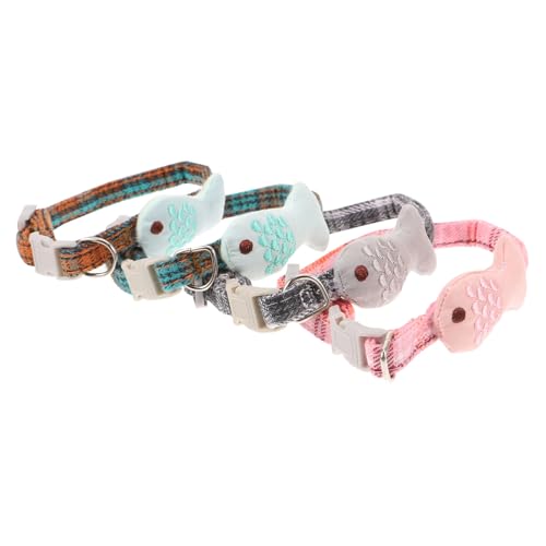 ORFOFE 4 Stück Verstellbares Katzenhalsband Set mit Fisch Karomuster Langlebiges Sicheres Zubehör für Haustiere Praktische Größenanpassung Modisches Design für Niedliche Katzen ORFOFE 4 Stück Verstellbares Katzenhalsband Set mit Fisch Karomuster Langlebiges Sicheres Zubehör für Haustiere Praktische Größenanpassung Modisches Design für Niedliche Katzen von ORFOFE