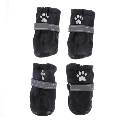 ORFOFE 4 Stück wasserdichte Hundeschuhe Teiliges mit Verstellbarem Reflektierendem Riemen Leichter Pfotenschutz für Kleine bis Mittelgroße Hunde bei Regen und Outdoor Einsatz von ORFOFE