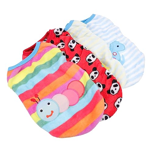 ORFOFE 4stücke Cartoon Haustier Weste Gemischte Stile Für Kleine Hunde Warme Und Bequeme Hundekleidung Für Winter-Outdoor Und Partys Süßes Design Für Haustiere von ORFOFE
