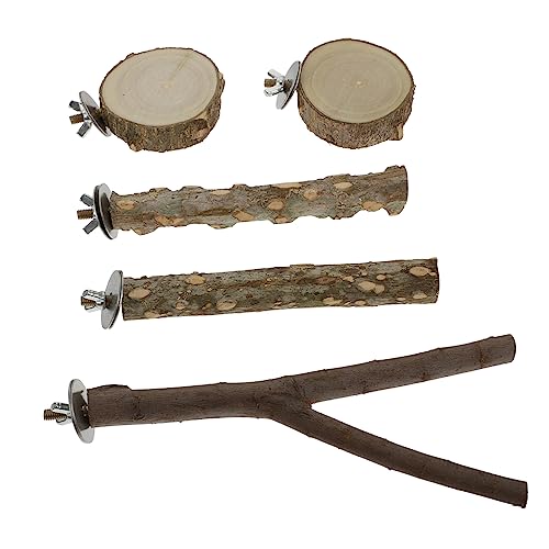ORFOFE Vogel Barsch Ständer 5 Sticks Papagei Spielzeug Set Ständer Naturholz Vogel Spielzeug Für Vögel Einfach Installieren von ORFOFE