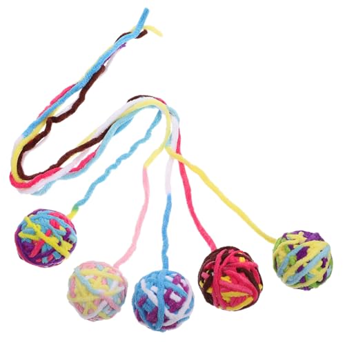 ORFOFE 5stücke Katzen Spielzeug Farbige Interaktive Katzenspielzeuge Wolle Und Spielball Für Katzen Für Und Gesundheitsförderung von ORFOFE