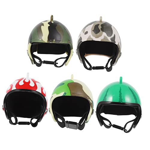 ORFOFE 5 Stück Teiliges Hühnerhelm Leichter Geflügelschutzhelm Modisch und Handlich Geeignet für Kleine Vögel Küken Enten Idealer Sonnenschutz und Regenschutz für Haustiere von ORFOFE