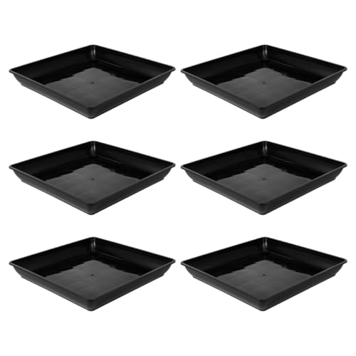 ORFOFE 6 Stück Quadratische Kunststoff Blumentopftassen Wasserauffangschalen für Pflanzen für und Außenbereich und Wetterbeständig von ORFOFE