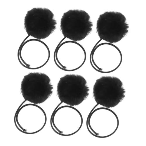 ORFOFE 6 Stück Teiliges Katzenspielzeug mit Glocke Plüsch Ersatzball für Kratzbaum Interaktiver Katzenball Jagen Robust und Vielseitig Geeignet für Indoor Katzen und Kätzchen Schwarz von ORFOFE