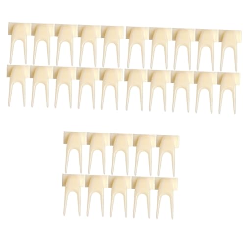 ORFOFE 60 STK Vogel Frucht Papageienspieß Papageien-gemüse-spieß Papagei Obst-gemüse-Stick Vogel-fruchtfütterungsgabel Feeder-zubehör Feedergabel Vogelfütterungsgabel Plastik Beige von ORFOFE