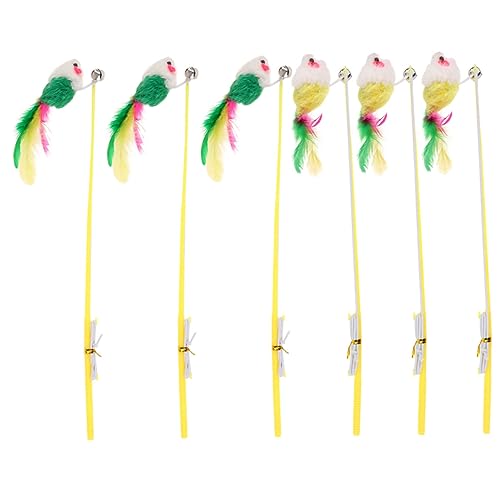 ORFOFE 6stücke Interaktives Katzenspielzeug Mit Mäuse-Teaser-Sticks Lustige Training Spielzeuge Mit Glöckchen Und Federn Zufällige Farben Für Katzen Und Haustiere ORFOFE 6stücke Interaktives Katzenspielzeug Mit Mäuse-Teaser-Sticks Lustige Training Spielzeuge Mit Glöckchen Und Federn Zufällige Farben Für Katzen Und Haustiere von ORFOFE
