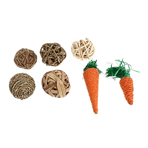 ORFOFE 7 Stücke Kauspielzeug für Kleintiere Geflochtene Karottenbälle aus Stroh Beißspielzeug für Hamster Meerschweinchen und Papageien Zahnpflege Spielzeug für Haustiere ORFOFE 7 Stücke Kauspielzeug für Kleintiere Geflochtene Karottenbälle aus Stroh Beißspielzeug für Hamster Meerschweinchen und Papageien Zahnpflege Spielzeug für Haustiere von ORFOFE