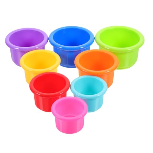 ORFOFE 8 Stück Teiliges Kaninchen Stapelbecher aus Glattem Ungiftigem Kunststoff Bunte Nesting Cups zur Futterversteck Suche Langsames Fressen Fördernd Leicht zu Wiederverwendbar von ORFOFE
