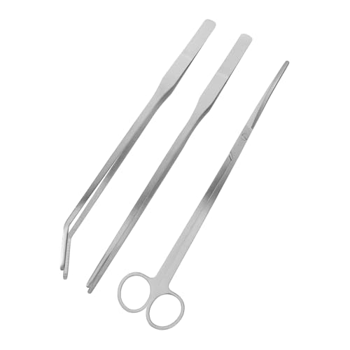 ORFOFE Aquarium Werkzeug Set Teilig Aquarien Pflanzen Schere Pinzette Gebogen Gerader Griff für Wasserpflanzen Pflege Süß und Aquarien von ORFOFE