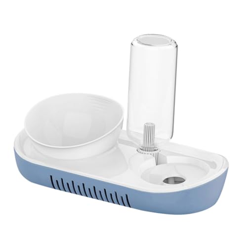 ORFOFE Automatischer Katzennapf mit Gravitation Wasserflasche Futter und Wassernapf Erhöhter Stand rutschfest Bpa Frei Material für Katzen und Kleine Hunde Einfacher Zusammenbau und von ORFOFE