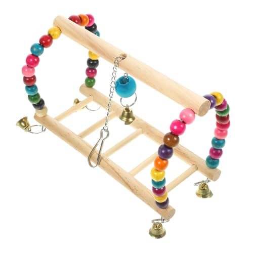 ORFOFE Select Papageienspielzeug Vogelschaukel Holz Papageienschaukel Spielzeug Hängeschaukel Verschleißfestes Papageienzubehör Käfig Vogelspielzeug Lustiges Vogelspielset von ORFOFE