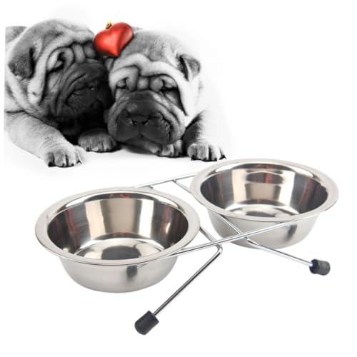 ORFOFE Edelstahl Hund Napf mit Rutschfestem Gestell Futter Wassernapf Abnehmbare Schüsseln Große Geeignet für Mittelgroße und Große Hunde ORFOFE Edelstahl Hund Napf mit Rutschfestem Gestell Futter Wassernapf Abnehmbare Schüsseln Große Geeignet für Mittelgroße und Große Hunde von ORFOFE