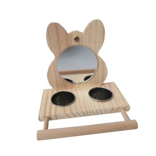 ORFOFE Vogelnapf Mit Holzhalter Für Papageien Praktische Futter Und Wasserstation Für Käfige Leicht Zu Reinigen Und Dekorativ Geeignet Für Kleine Vögel von ORFOFE