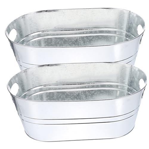 ORFOFE 2stücke Eiskübel Ovaler Eisbehälter Für Getränke Partyzubehör Doppelwandig Mit Großem Öffnungsdesign Für Bar Und Zuhause von ORFOFE
