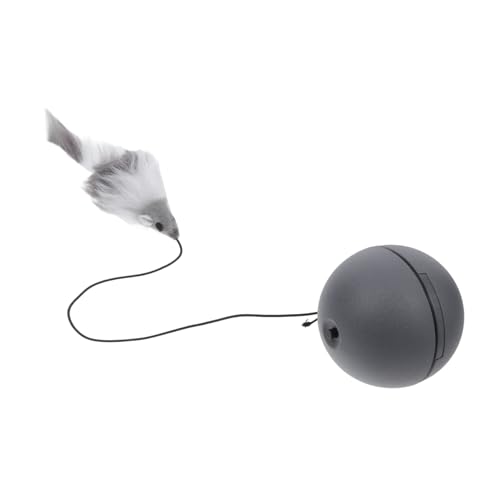 ORFOFE Elektrischer Interaktiver Katzenspielzeugball mit Beweglicher Maus Batteriebetrieben Robust und Bissfest Fördert Aktive Selbstbeschäftigung und Spielerische Interaktion für von ORFOFE