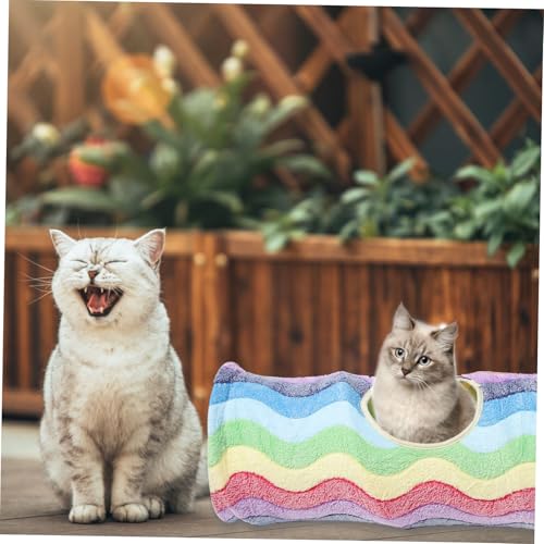 ORFOFE Faltbarer Katzentunnel mit Regenbogenmuster Interaktiver Haustier Tunnel zum Kratzen und Fördert Bewegung und Erkundung für Wohnungskatzen und Kätzchen ORFOFE Faltbarer Katzentunnel mit Regenbogenmuster Interaktiver Haustier Tunnel zum Kratzen und Fördert Bewegung und Erkundung für Wohnungskatzen und Kätzchen von ORFOFE