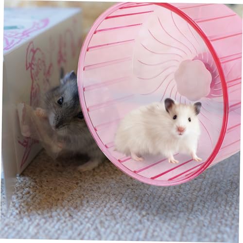 ORFOFE Geräuscharmes Hamsterlaufrad mit Doppel kugellager Langlebiges Laufrad für Hamster Rennmäuse Meerschweinchen und Kleine Kleintiere Leises in Rosa Ersatzlaufrad für Käfige von ORFOFE