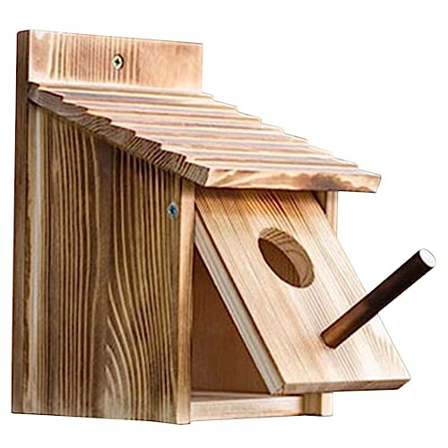 ORFOFE Hängendes Holz Vogelschlafnest für Garten Einzigartiges Sittich Nisthaus aus Kiefernholz Robust Langlebig und Atmungsaktiv Ergänzung für Ihren Garten von ORFOFE