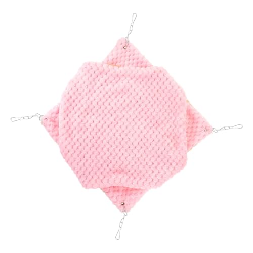 ORFOFE Hamster Hängematte Doppelstöckig Mit Fleece Warme Kuschelhöhle Für Kleintiere Wie Meerschweinchen Und Hamster Einfach Zu Befestigen Und Pflegeleicht Rosa von ORFOFE