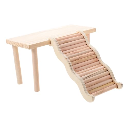 ORFOFE Hamster Kletterleiter Holz Plattform für Innenkäfig Beißfest Fördert Bewegung und Geistige Gesundheit Multifunktionale Etage für Aktiven Hamster Freizeitspaß von ORFOFE