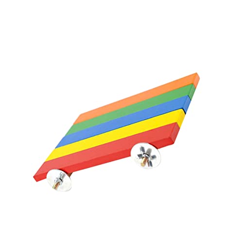 ORFOFE Kleintier Spielzeug Bunte Kletterplattform Aus Holz Kletterzubehör Für Hamster Meerschweinchen Eichhörnchen Vögel Natürliches Holz Installieren Für Käfige Und Tierhäuser von ORFOFE