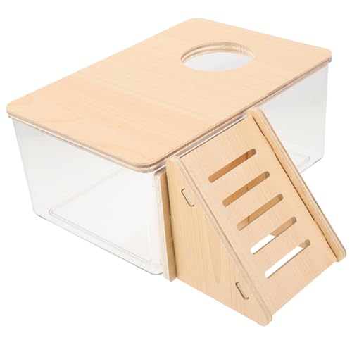 ORFOFE Hamster Sandbad Transparent Sandbadewanne mit Holzleiter Sandbad Kit für Hamster Meerschweinchen Sandkasten Badewanne Langlebig Leicht zu Reinigen ORFOFE Hamster Sandbad Transparent Sandbadewanne mit Holzleiter Sandbad Kit für Hamster Meerschweinchen Sandkasten Badewanne Langlebig Leicht zu Reinigen von ORFOFE