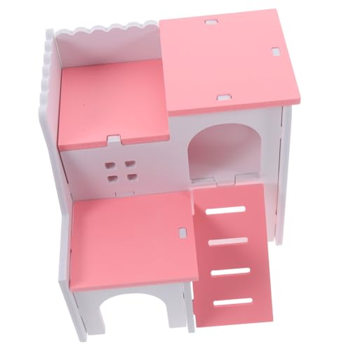 ORFOFE Hamsterhaus für Kleine Tiere Gemütliches Versteckspielzeug Kreative Plattform für Zwerghamster Entworfen für Entspannung und Rosa Mediterranes Design von ORFOFE