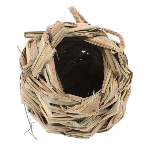 ORFOFE Handgewebtes Hamsterversteck und Vogelhaus aus Stroh Multifunktionales Nest für Kleine Tiere Atmungsaktive und Strapazierfähige Unterkunft für Vögel und Hamster für Garten und von ORFOFE