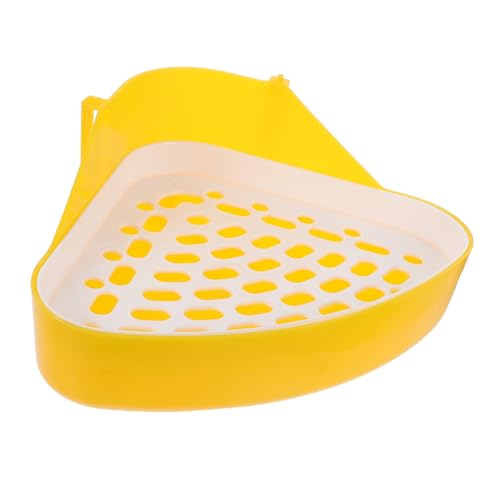 ORFOFE Haustier Ecktoilette aus Hochwertigem Kunststoff für Kaninchen Meerschweinchen Chinchilla Hamster rutschfest mit Fixiermechanismus Leicht zu Reinigen Sicheres Kleintier von ORFOFE
