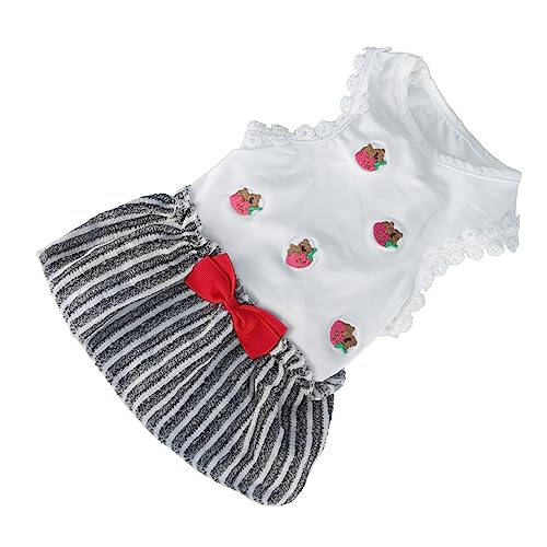 ORFOFE Strawberry Pattern Für Kleine Hunde Niedliches Gestreiftes Outfit Für Frühling Und Sommer Bequeme Und Atmungsaktive Hundekleidung Für Reisen Und Fotoshootings Xs Weiß von ORFOFE