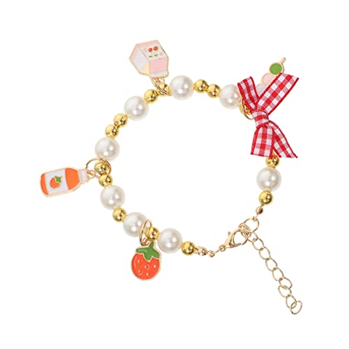 ORFOFE Katzenhalsband Haustier Halskette Perlen Elemente Verstellbares Welpenhalsband Haustierbedarf Xs von ORFOFE