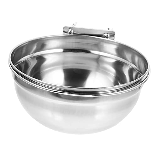 ORFOFE Haustiernapf aus Edelstahl Schüssel Welpe Futternapf für Ratten Korb Stopper DREI Eimer pet Water Bowl Wassernapf für Haustiere Hundenapf Kiste Wasserschale Rostfreier Stahl Silver von ORFOFE