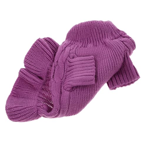 ORFOFE Hochwertiger Haustier Pullover mit Rollkragen Weicher Warmer Strickpullover für Kleine Hunde und Katzen Modischer Violetter Hundepullover in XL für Kalte Wintertage von ORFOFE