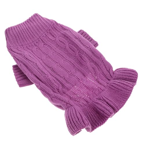 ORFOFE Hochwertiger Hundepullover mit Rollkragen Warmes Strickdesign für Herbst Winter Bequeme Passform für Welpen Modischer Haustierpullover in Violett für Kalte Tage und Fotosessions von ORFOFE