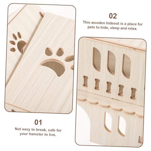 ORFOFE Holz Hamsterhaus Doppelstock Haustier Versteck aus Langlebigem Holz für Zwerghamster Mäuse und Kleine Kleintiere Geeignet als Ruhiges Versteck und Spieltunnel ORFOFE Holz Hamsterhaus Doppelstock Haustier Versteck aus Langlebigem Holz für Zwerghamster Mäuse und Kleine Kleintiere Geeignet als Ruhiges Versteck und Spieltunnel von ORFOFE